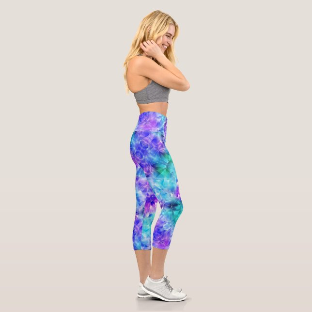 Leggings Capri Cristal violet et Turquoise - Joli jambon Capris (Droite)