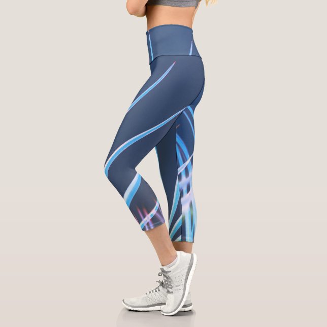 Leggings Capri Croquis minimalisme Feuille Palm Tree (Gauche)
