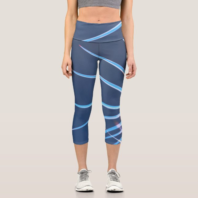 Leggings Capri Croquis minimalisme Feuille Palm Tree (Recto)