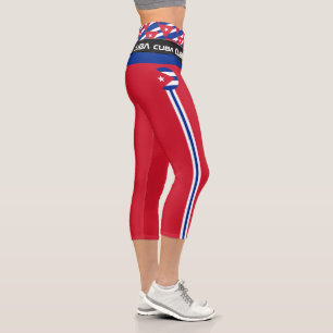 Leggings Capri Cuba & Cubain Drapeau mode, Fitness, Sports