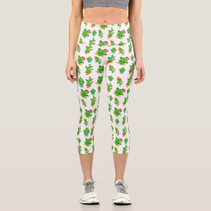 Leggings Capri Cute Cactus, Green Cactus, Motif Cactus