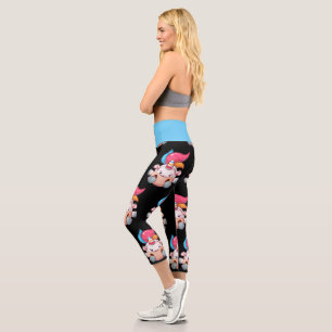 Leggings Capri Cute Kawaii Unicorn High Waist Yoga