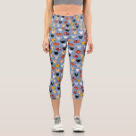 Leggings Capri Cute Kitty Chat Motif bleu<br><div class="desc">Beaucoup d'adorables petits visages de chatte. Art original de Nic Squirrell.</div>