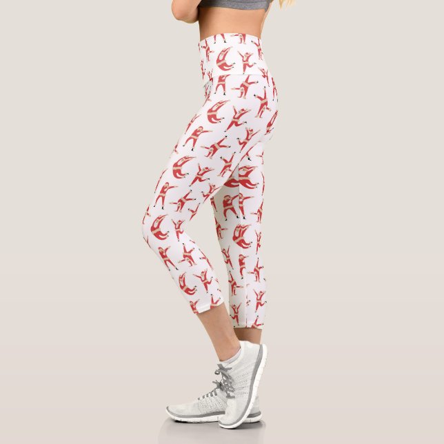 Leggings Capri Dabing Père Noël Fun Motif de Noël (Gauche)