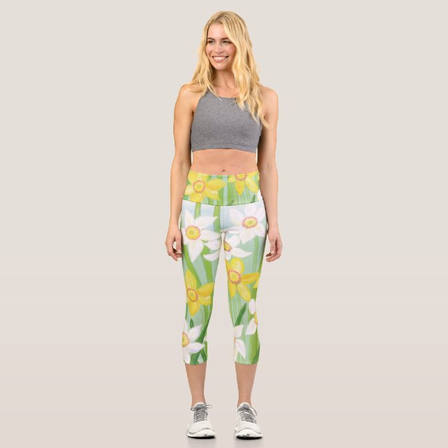 Leggings Capri Daffodiques de printemps (Recto)