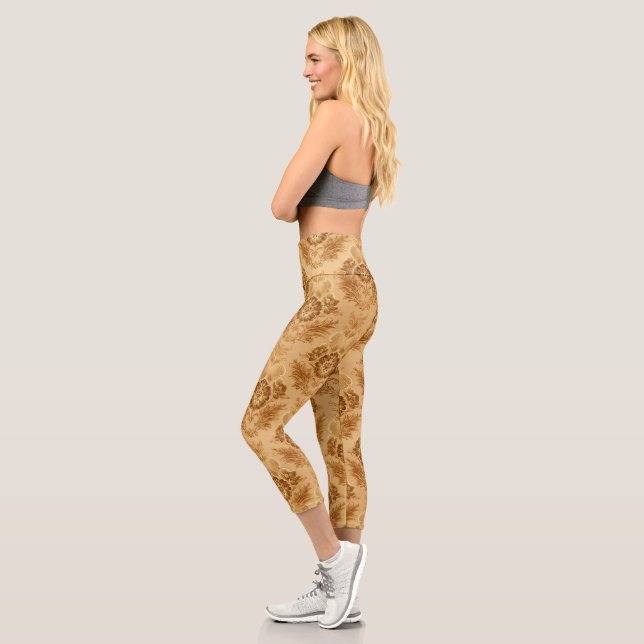 Leggings Capri Damas Or Floral Doré (Gauche)