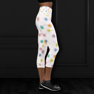 Leggings Capri Dansons   Motif floral aquarelle