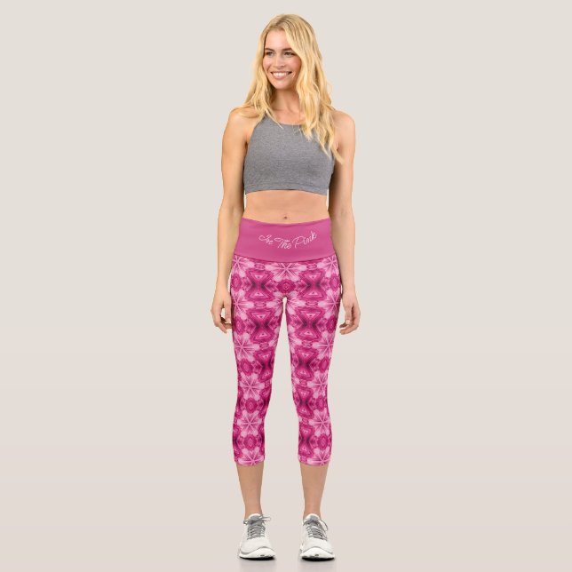 Leggings Capri Débardeur de l'étoile rose Abstraite (Recto)