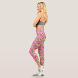 Leggings Capri Décoration de maison florale boho moderne