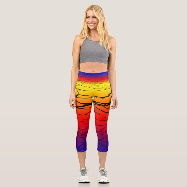 Leggings Capri Dégradé Abstrait (Recto)