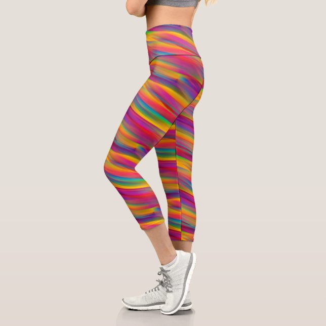 Leggings Capri Dégradé arc-en-ciel coloré (Gauche)