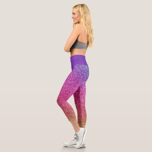 Leggings Capri Dégradé arc-en-ciel de Parties scintillant hexagon
