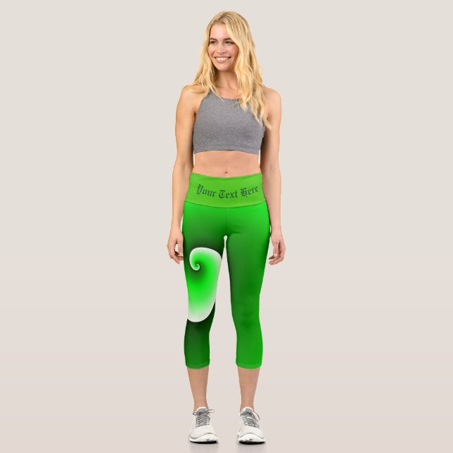 Leggings Capri Dégradé blanc vert (Recto)