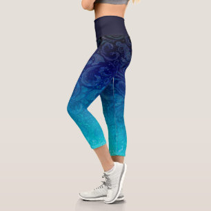 Leggings Capri Dégradé de l'océan bleu