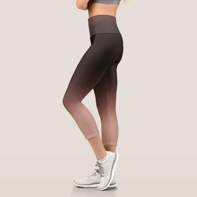 Leggings Capri Dégradé élégant Ombre Brown au chocolat (Gauche)