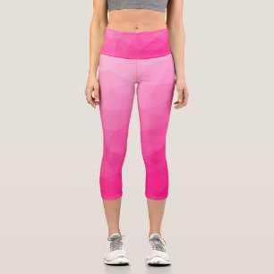 Leggings Capri Dégradé rose chaud Motif de maille géométrique