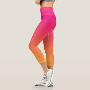 Leggings Capri dégradé rose et orange