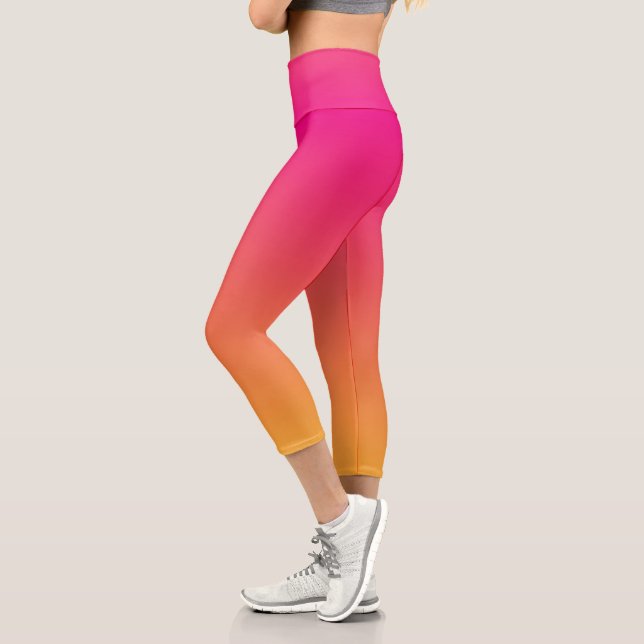 Leggings Capri dégradé rose et orange (Gauche)