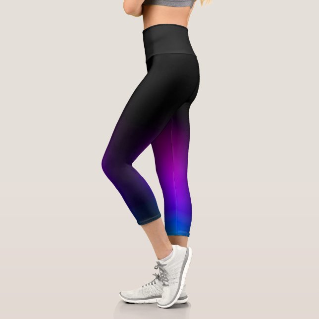 Leggings Capri Dégradé Violet Noir Lumineux (Gauche)