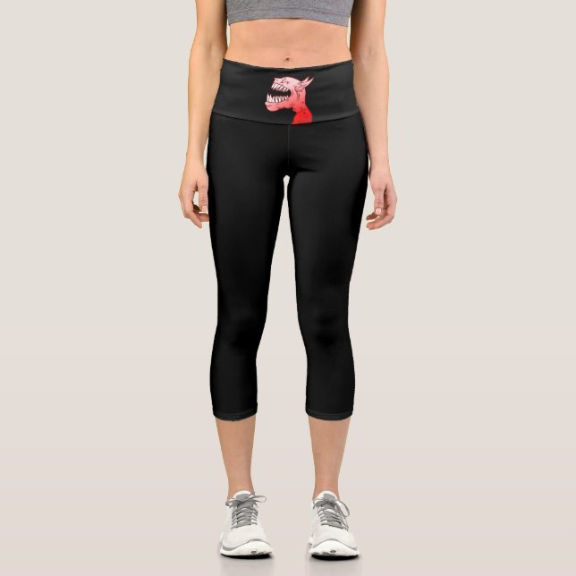 Leggings Capri Démon Rouge Rieur (Recto)
