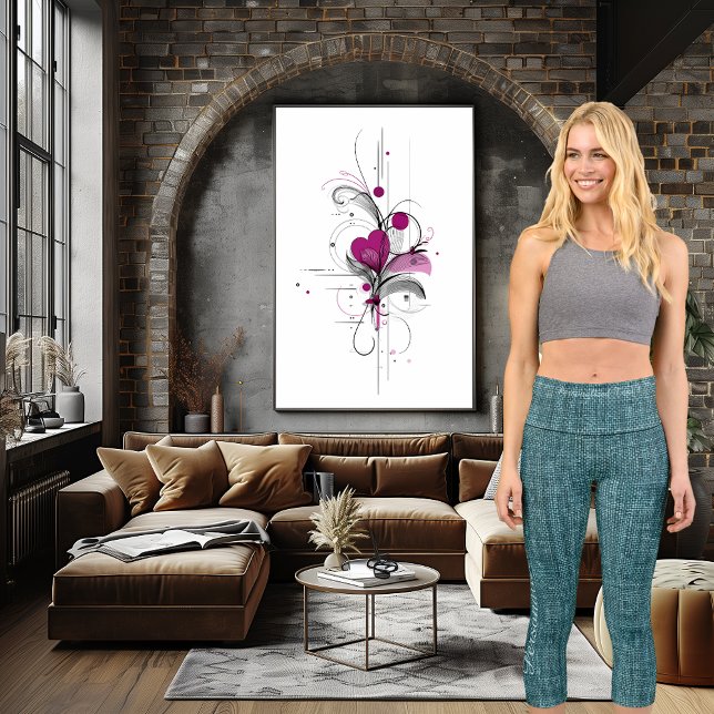 Leggings Capri Déni de texture Turquoise tendance : Personnaliser (Créateur téléchargé)