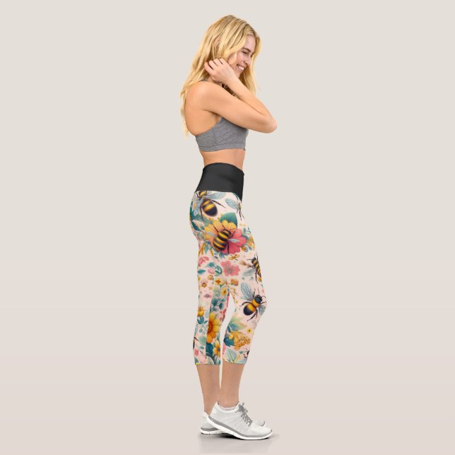 Leggings Capri Des fleurs effervescentes (Droite)