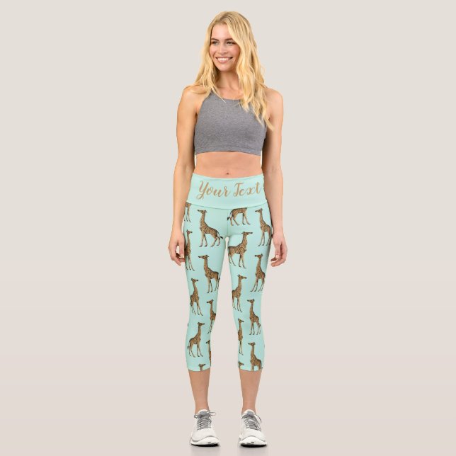 Leggings Capri Design élégant de la Giraffe (Recto)