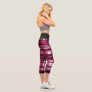Leggings Capri Design en platine noir et rose