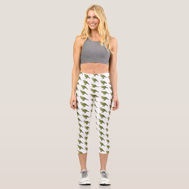 Leggings Capri dessin animé d'oiseaux de Kakapo (Recto)