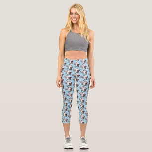 Leggings Capri Dessin animé drôle et mignon de kookaburra qui rit
