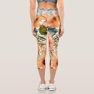 Leggings Capri Dessin florissant vintage