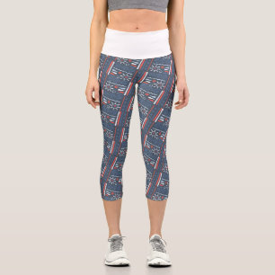 Leggings Capri Dessins de Bohème Tribal Motif coloré