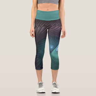 Leggings Capri Deux spirales colorées Art Abstrait Fractal modern