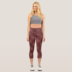 Leggings Capri Diagonale motif vérifiée 2 tons b rouge