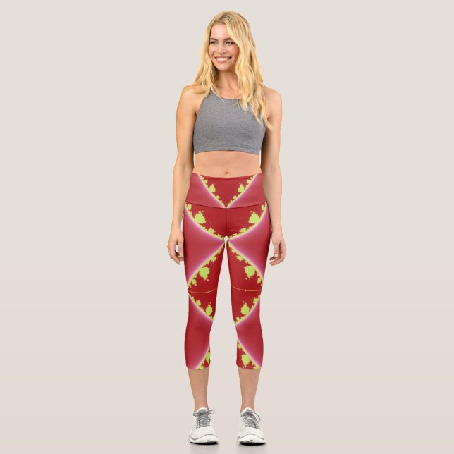 Leggings Capri Diamants et rouille (Recto)