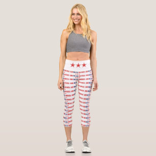 Leggings Capri Dieu bénisse l'Amérique haut-taille Capris