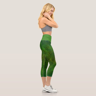 Leggings Capri Dinosaure Vert Caché