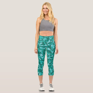 Leggings Capri Dispositif de camouflage bleu persian