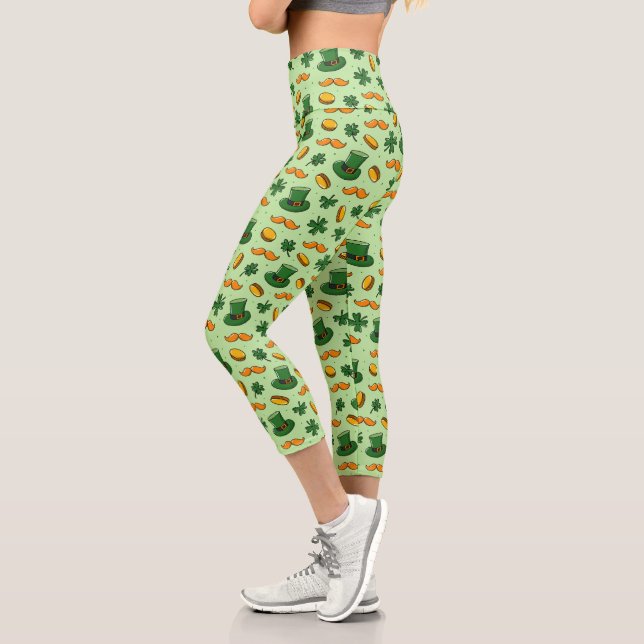 Leggings Capri Doodle Saint Patrick's Day (Gauche)
