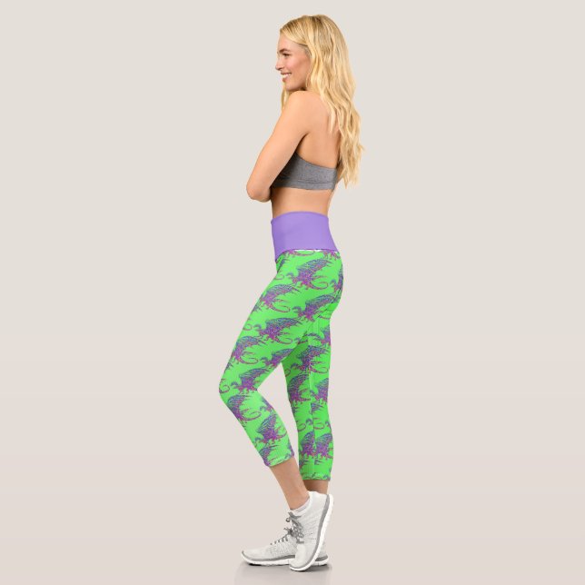 Leggings Capri Dragon de mosaïque Extraordinaire (Gauche)