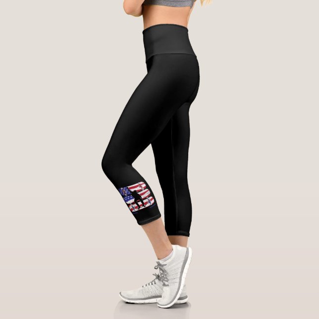 Leggings Capri Drapeau américain des États-Unis (Gauche)