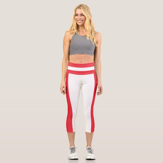 Leggings Capri Drapeau Autrichien Patriotique (Recto)