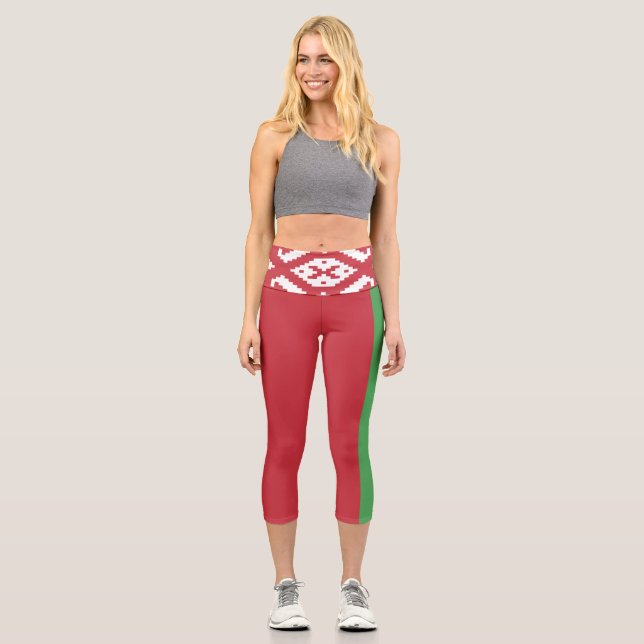Leggings Capri Drapeau Biélorusse Patriotique (Recto)