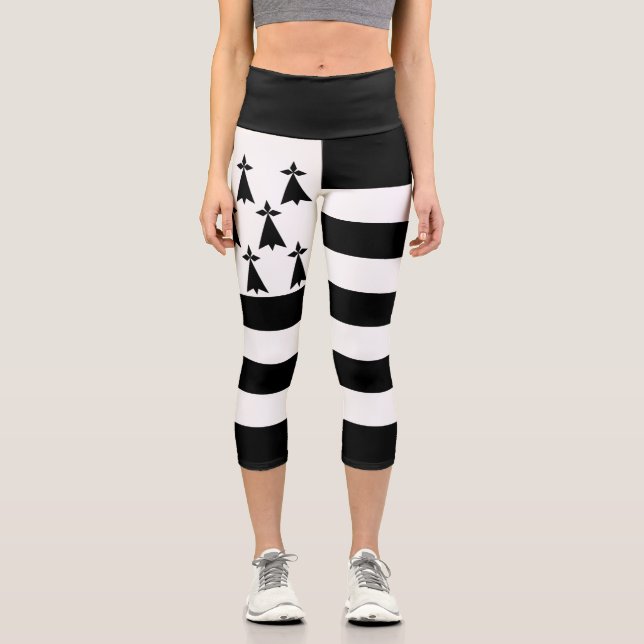 Leggings Capri Drapeau breton patriotique (Recto)