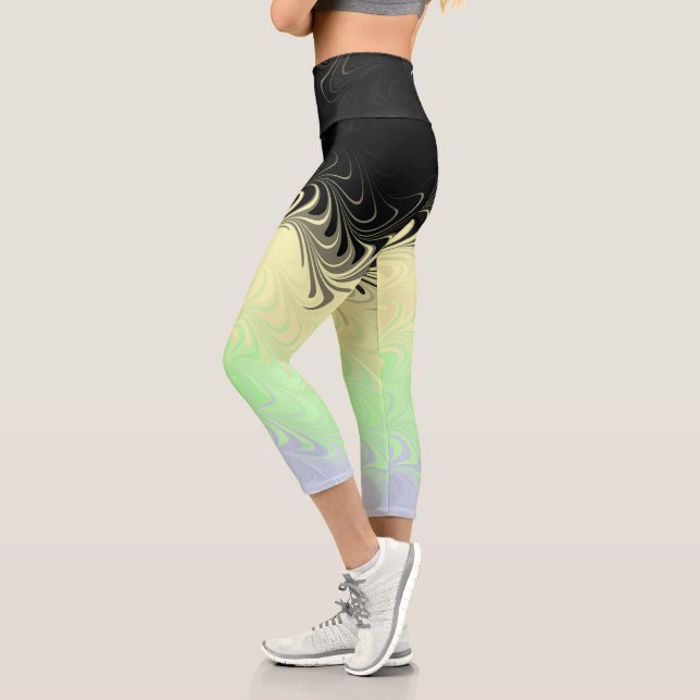 Leggings Capri Drapeau de fierté Cassgenre Abstrait Marbré Ondulé (Gauche)