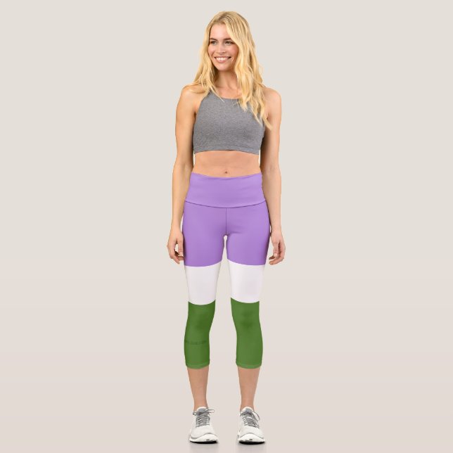 Leggings Capri Drapeau de fierté genderqueer de SlipperyJoe lavan (Recto)