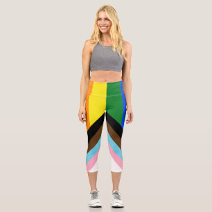 Leggings Capri Drapeau de fierté Progress Pride de SlipperyJoe si