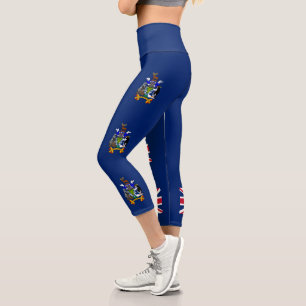 Leggings Capri Drapeau de la Géorgie du Sud et des îles Sandwich