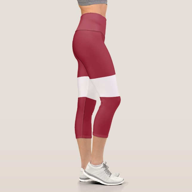 Leggings Capri Drapeau de la Lettonie (Droite)