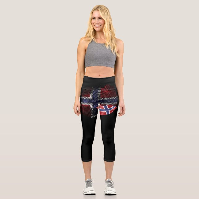 Leggings Capri Drapeau de la Norvège (Recto)